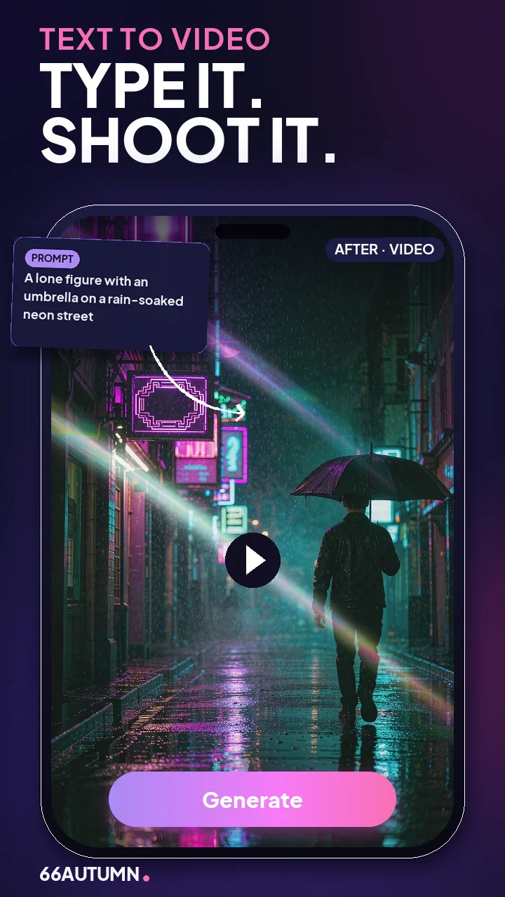 Text to Video screen